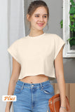CREW NECK SHORT SLEEVE CROP TOP