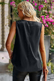 PATTERNED SLEEVELESS CASUAL TOP - Doublju