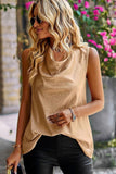 PATTERNED SLEEVELESS CASUAL TOP - Doublju