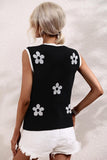 FLOWER PRINTING SLEEVELESS CASUAL TOP - Doublju