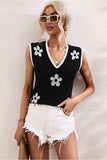 FLOWER PRINTING SLEEVELESS CASUAL TOP - Doublju