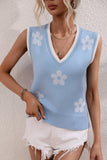 FLOWER PRINTING SLEEVELESS CASUAL TOP - Doublju