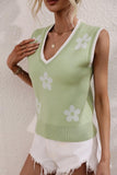 FLOWER PRINTING SLEEVELESS CASUAL TOP - Doublju