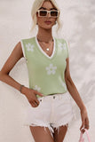 FLOWER PRINTING SLEEVELESS CASUAL TOP - Doublju