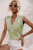 FLOWER PRINTING SLEEVELESS CASUAL TOP - Doublju