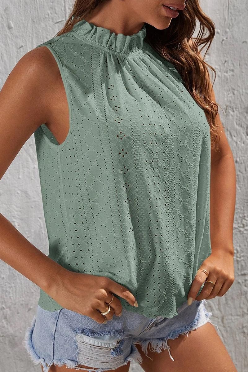 TIED HALTER NECK PUNCHING TOP - Doublju