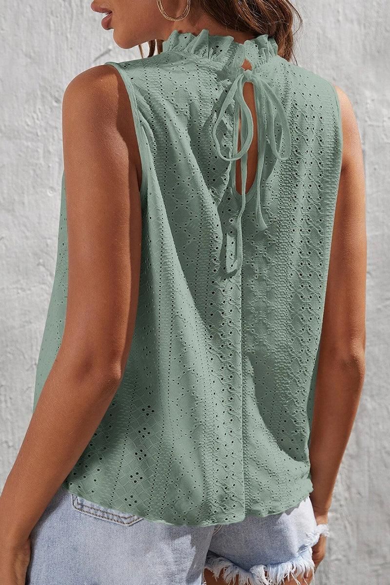 TIED HALTER NECK PUNCHING TOP - Doublju