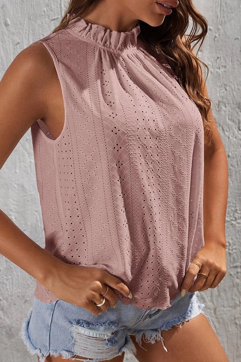 TIED HALTER NECK PUNCHING TOP - Doublju