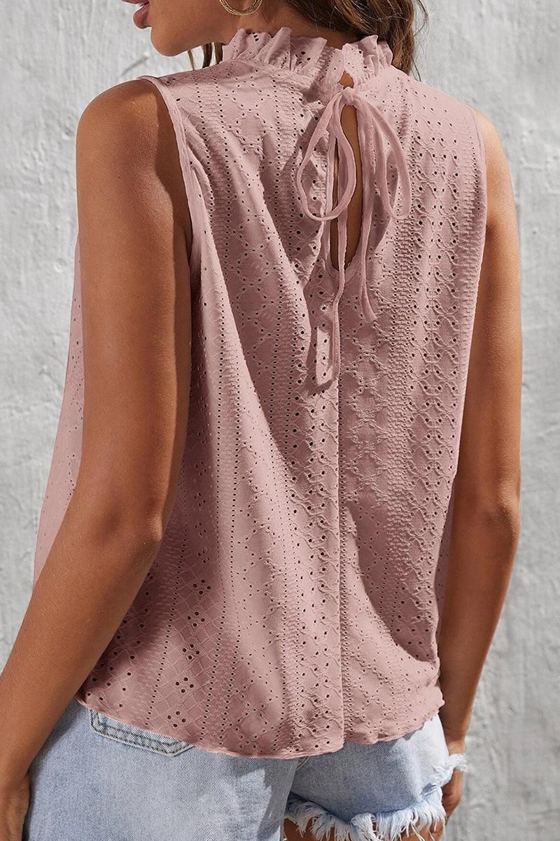 TIED HALTER NECK PUNCHING TOP - Doublju