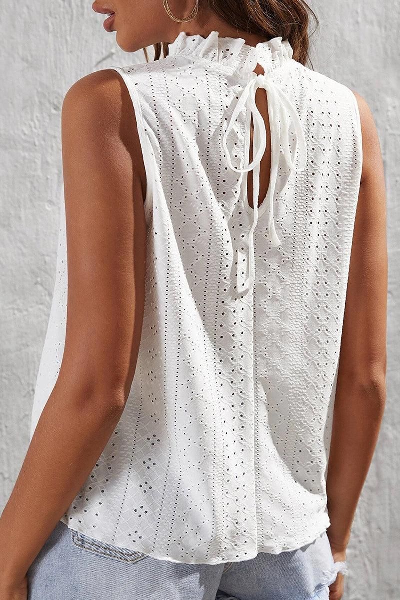 TIED HALTER NECK PUNCHING TOP - Doublju