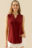 JOHNNY COLLARS SLEEVELESS BLOUSE SHIRTS TOPS - Doublju