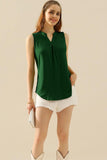 JOHNNY COLLARS SLEEVELESS BLOUSE SHIRTS TOPS - Doublju