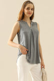 JOHNNY COLLARS SLEEVELESS BLOUSE SHIRTS TOPS - Doublju