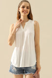 JOHNNY COLLARS SLEEVELESS BLOUSE SHIRTS TOPS - Doublju