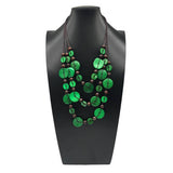 HANDMADE COCONUT WOOD BEADED MULTI LAYER NECKLACE_CWMM4569