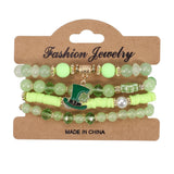 Cwaje05682_St Patrick Clover Green Lucky Charm Bracelet Set