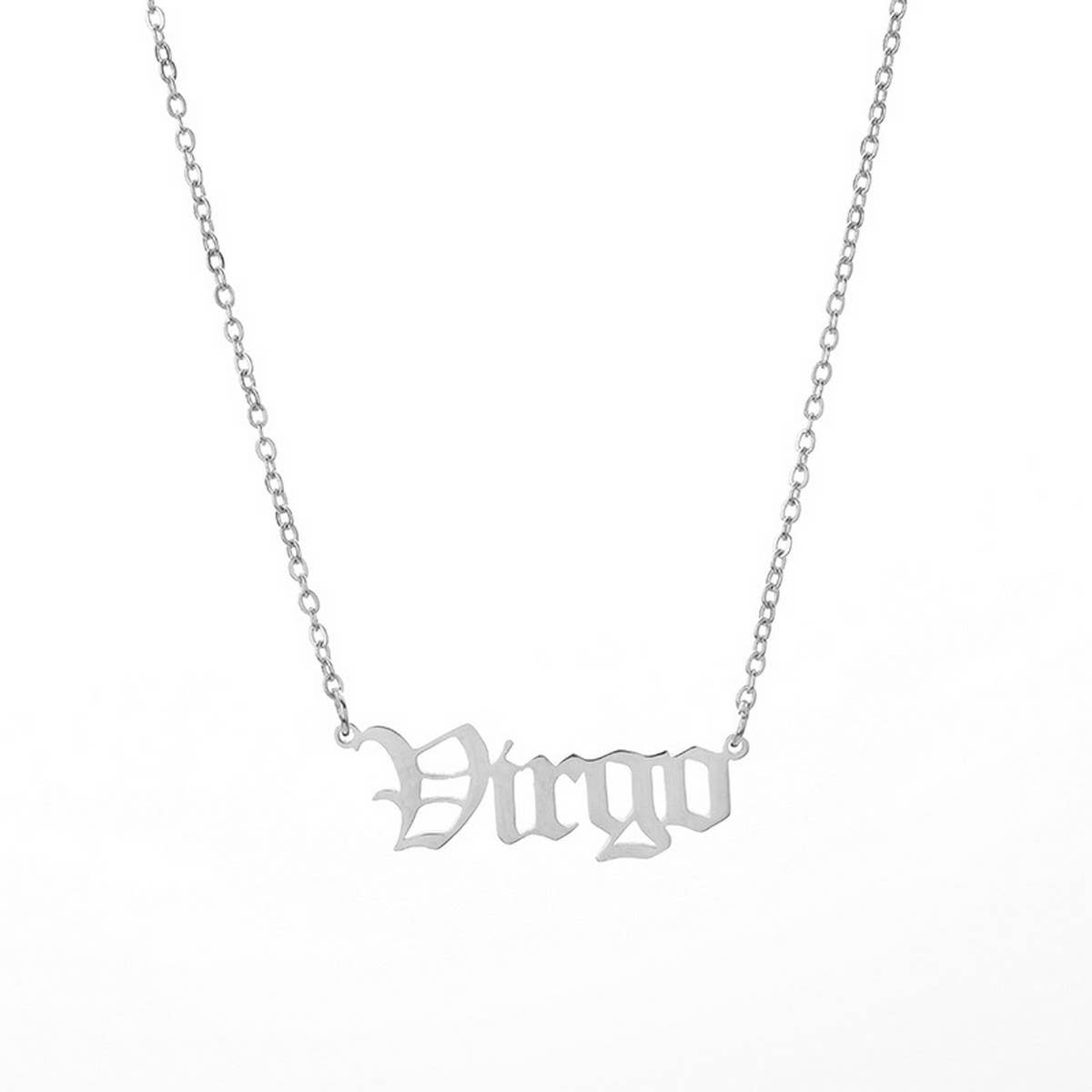 STAINLESS STEEL ZODIAC PENDANT CLAVICLE NECKLACE_CWMM2719