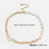 METAL LETTER IMITATION PEARL NECKLACE FOR WOMEN_CWAJE2933
