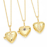 GOLD HEART SHAPED PENDANT NECKLACE_CWAJE0918