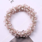 MINIMALIST PEARL CRYSTAL HAIR TIE STYLISH PONYTAIL_CWAHA6769