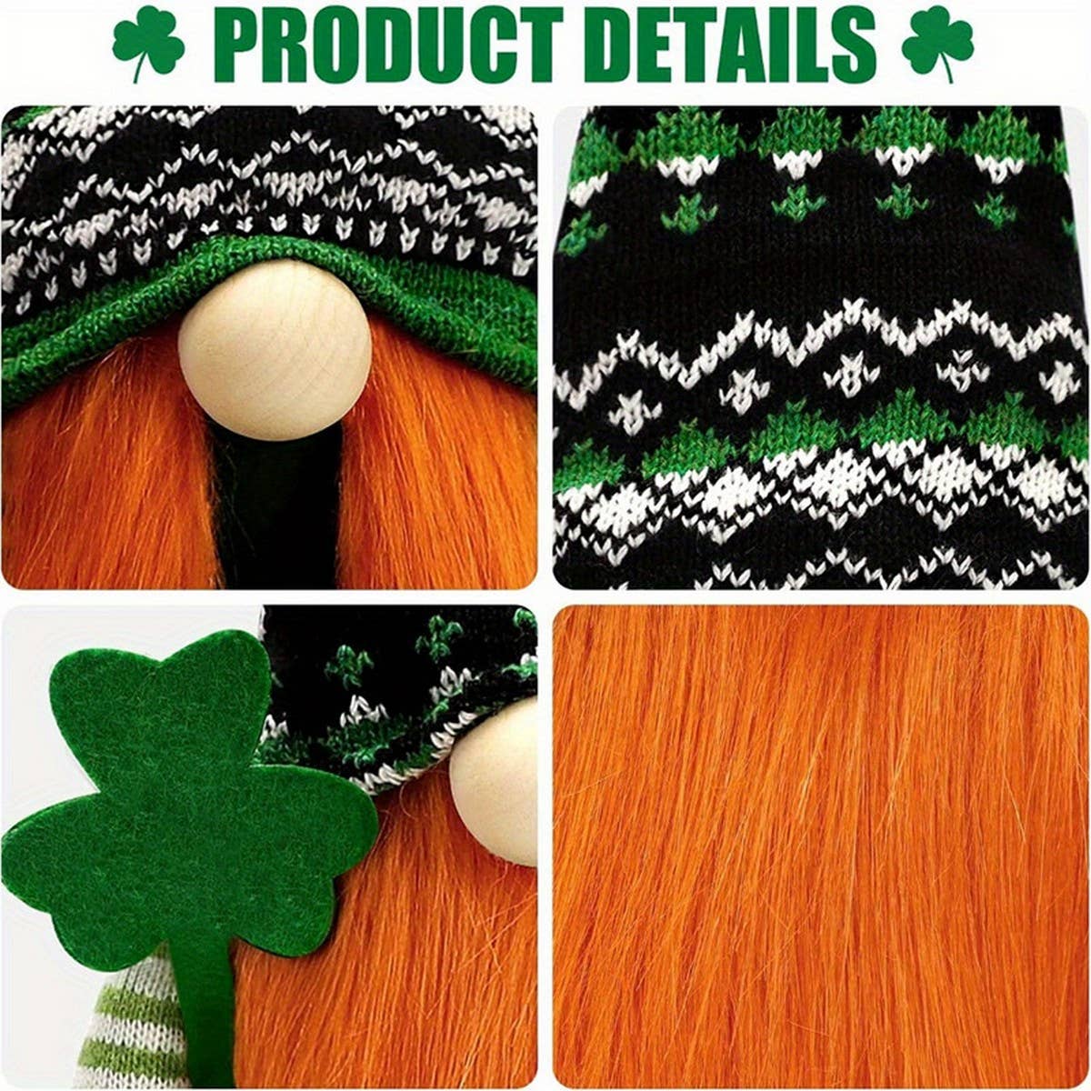 ST PATRICKS DAY STRIPED LONG LEGGED DOLL ORNAMENT_CWMM3442