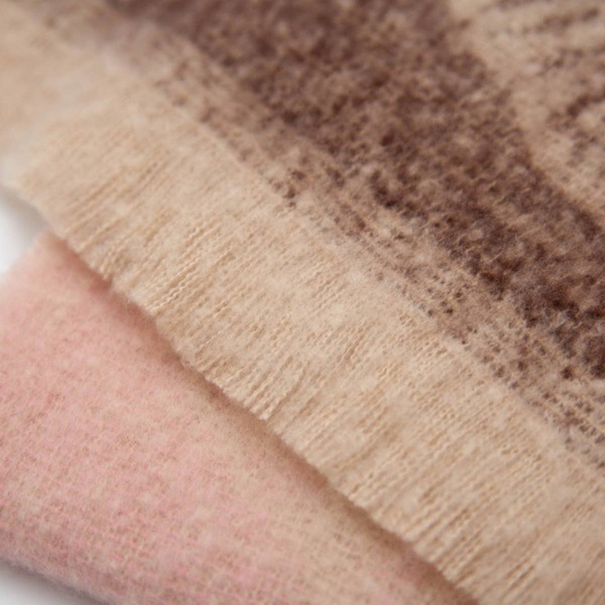 GINKGO JACQUARD SCARF LOOP YARN FRINGE WINTER_CWASC0864