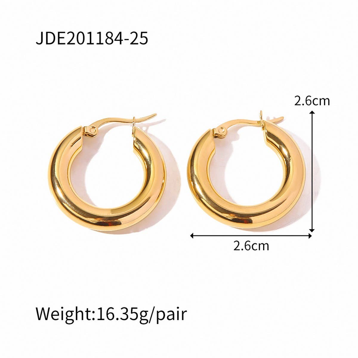 PERSONALIZED HIGH END GOLD PIGMENT HOOP EARRINGS_CWMM2350