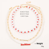 HEART SHAPED ZIRCONIUM INLAID MULTI ROW NECKLACE_CWAJE2927