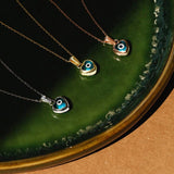 DEVILS EYE ZIRCON HEART PENDANT NECKLACE_CWMM5583