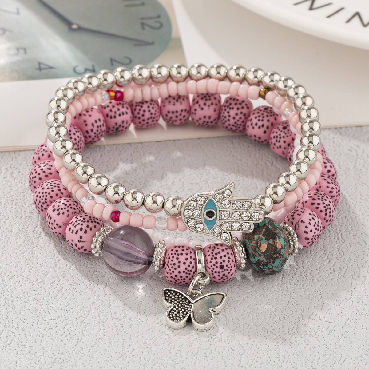CHAIN ETHNIC STYLE MULTI LAYER RICE BEAD BRACELET_CWAHA2477