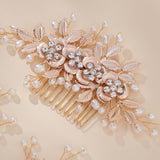 FLOWERS LEAVES PEARLS BRIDAL HAIR ACCESSORIES_CWAHA2778