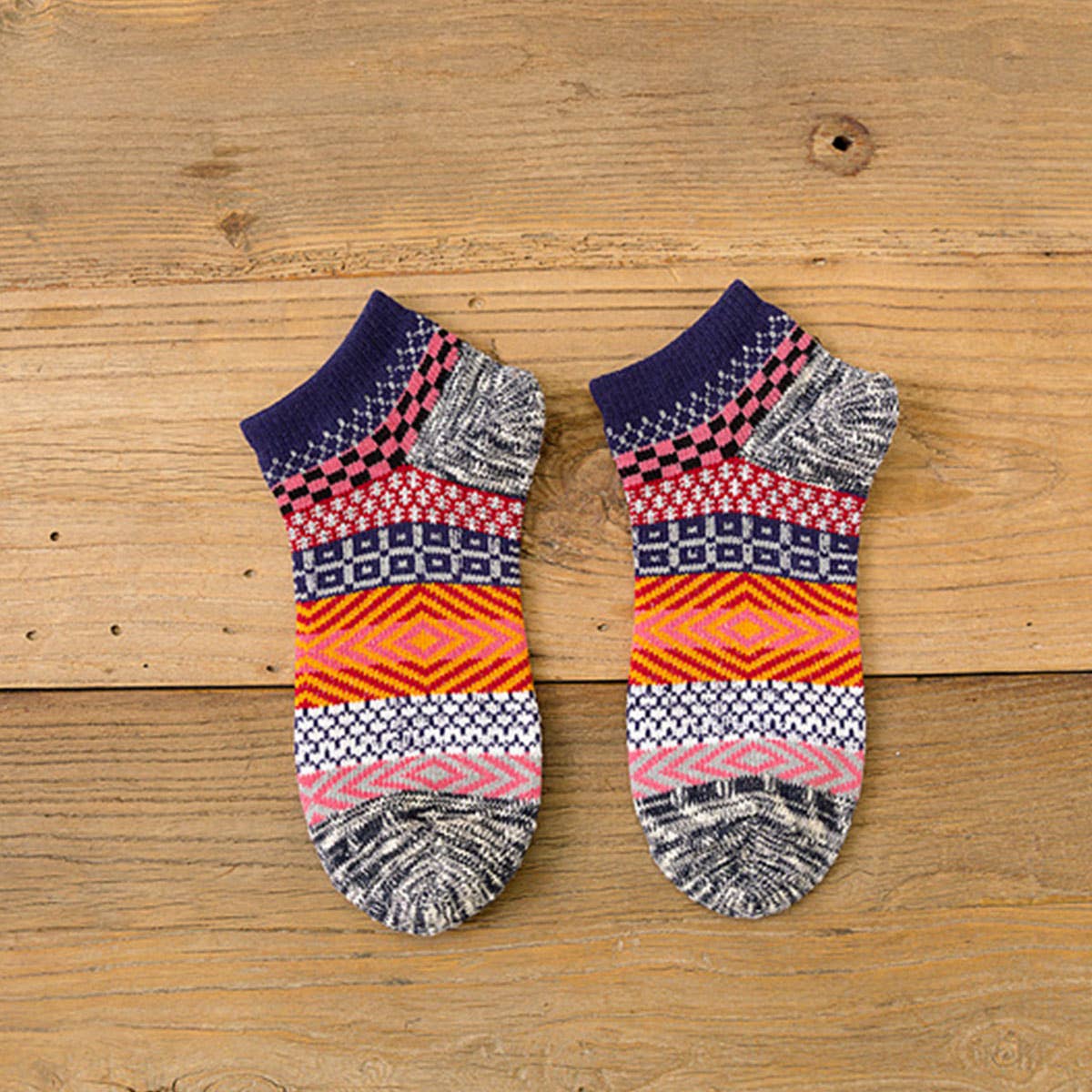 5PCS SET ALPACA VINTAGE FLORAL PATTERN SOCKS_CWMS0207