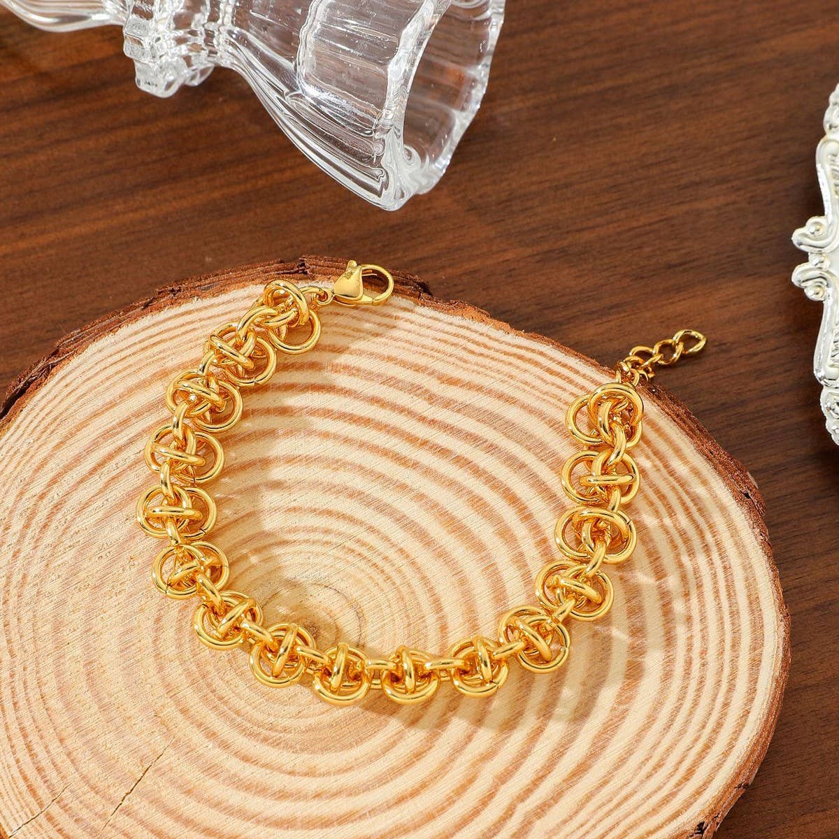 Vacuum Plated 18K Gold Non-Fading Chain Bracelet_Cwmm3725
