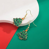 Xmas Tree Santa Wreath Asym Drop Earrings_Cwaje05890
