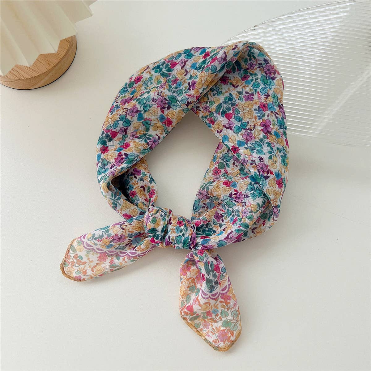 COTTON LINEN SQUARE SCARF BREATHABLE NECK WRAP_CWMS0673