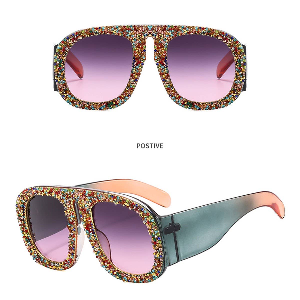 LUXURY DIAMOND STUDDED LARGE FRAME SUNGLASSES_CWASG0868