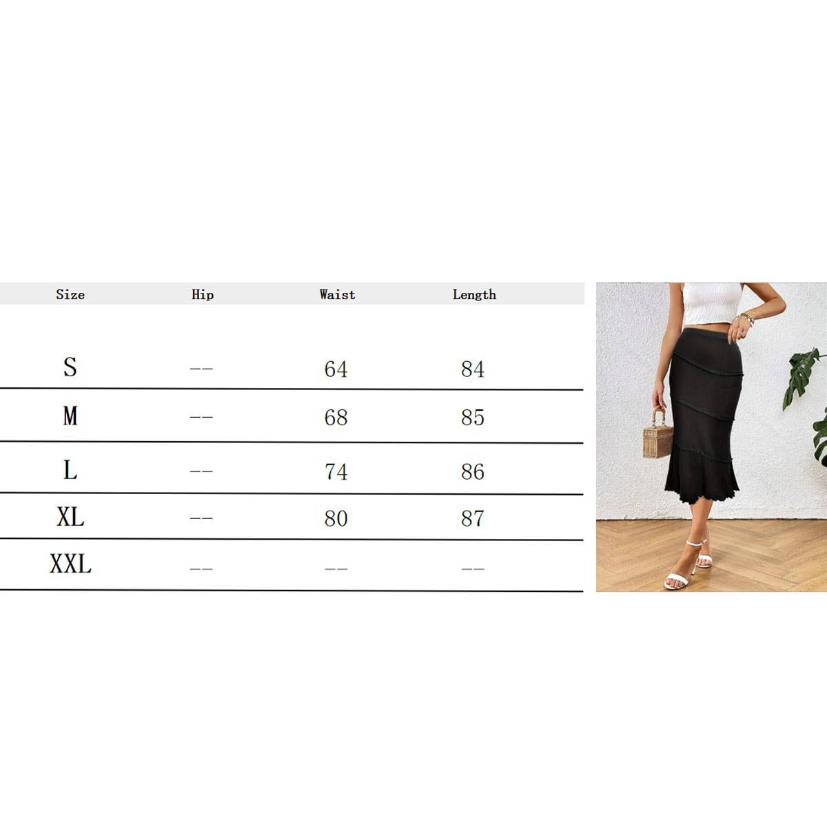 Solid Color Multi-Layer Knitted Fishtail Skirt