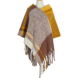 THICK TASSEL COLOR MATCHING PULLOVER CAPE SHAWL_CWASC1206