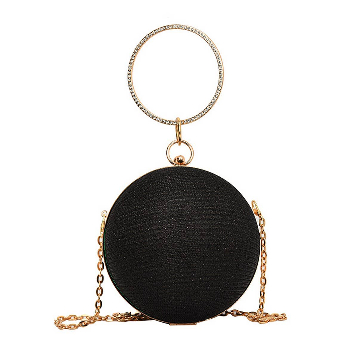 DIAMOND STUDDED SPHERICAL EVENING BAG CLUTCH _CWAB3247