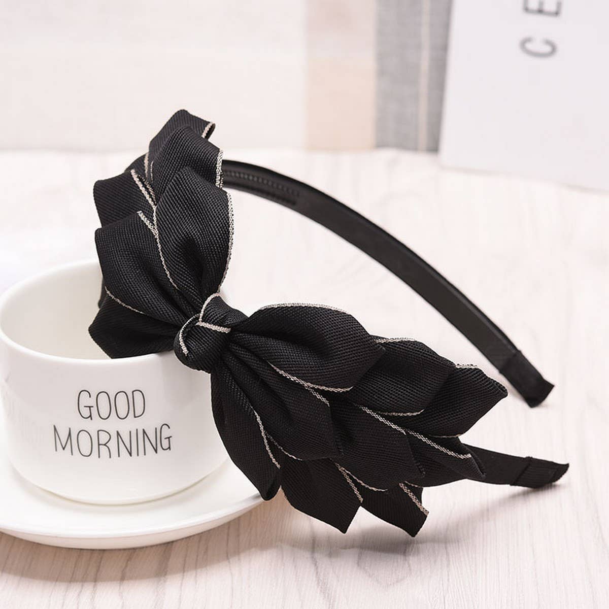 CUTE WOMENS SOLID COLOR BOW HEADBAND_CWAHA2560