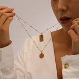 COLORFUL ZIRCON STAINLESS STEEL NECKLACE COLORFAST_CWMM8886