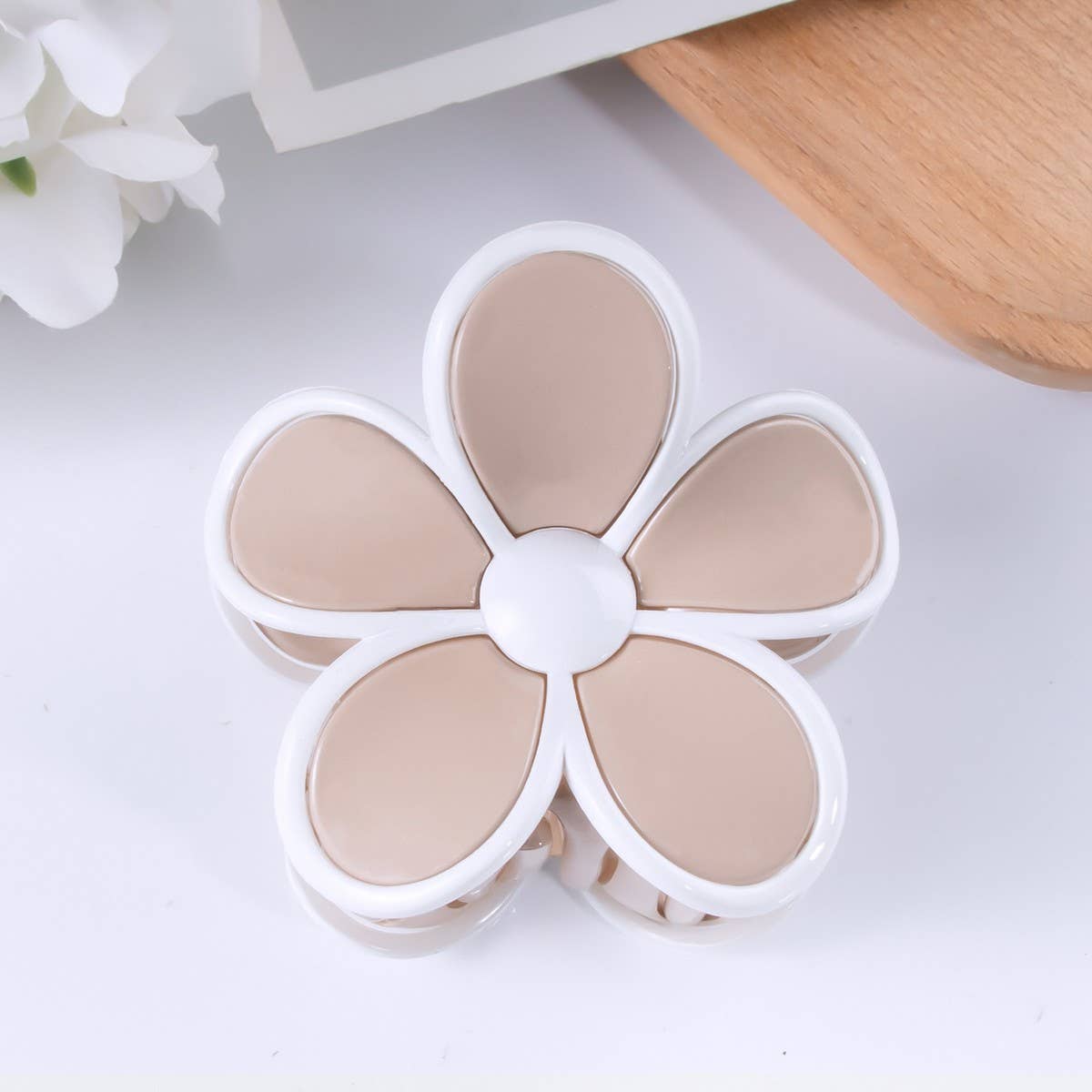 Cwaha1309_Elegant Five Petal Flowers Hair Claw Clip