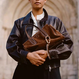 Suede T Vel Bag Vintage Boston Shoulder Purse_Cwab5330