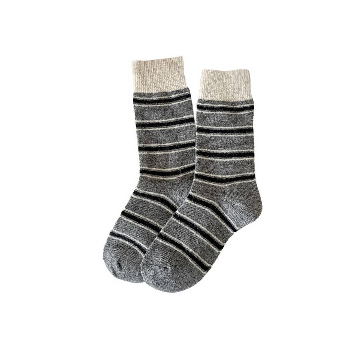Ins Style Wool Colorblock Striped Crew Socks_Cwms03358