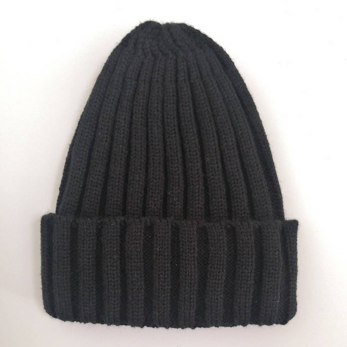 Cwah04351_Kids Solid Color Knit Beanie Hat Winter