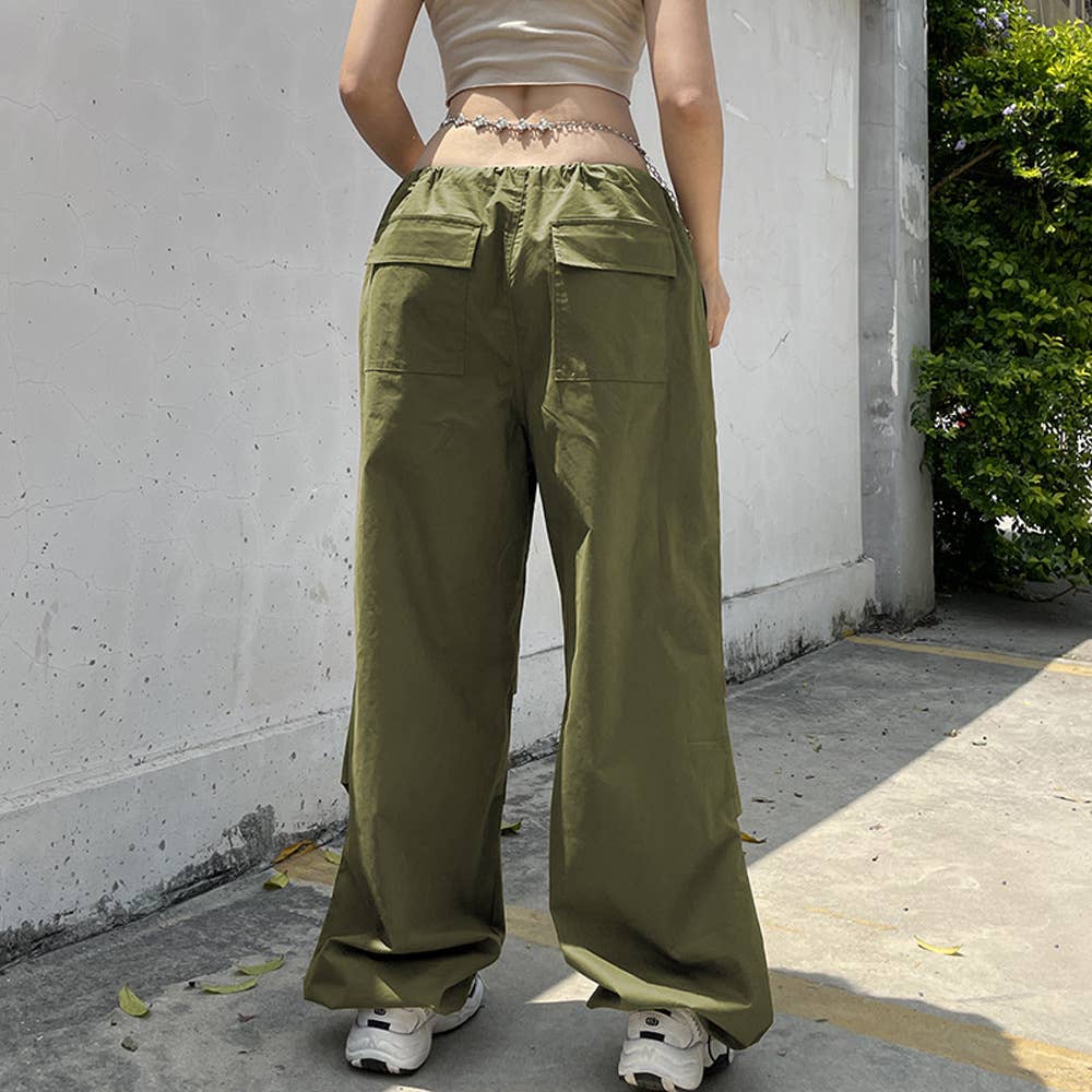 Trendy Low Waist Casual Wide-Leg Cargo Pants