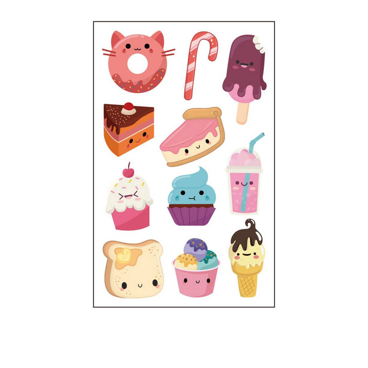 FOODIE TATTOO STICKERS BURGER CAKE CANDLES_CWMM8396
