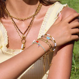 Vacation Style Pink Resin Evil Eye Bracelet