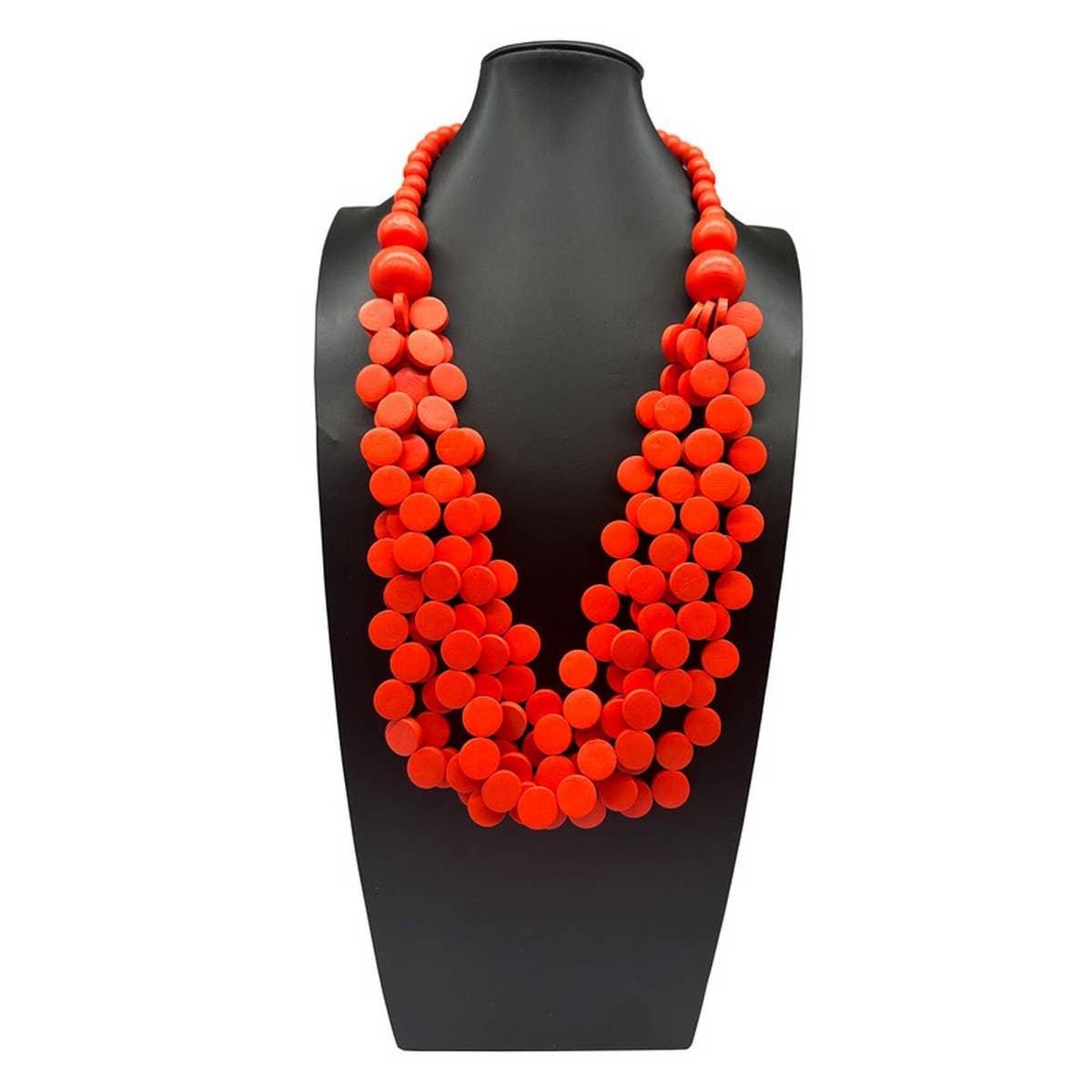 COLORFUL WOODEN BEADS MULTI LAYERED BEADED NECKLACE_CWMM4973