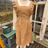 HOME CAFE ART FLORIST RUFFLED APRON_CWMM5804